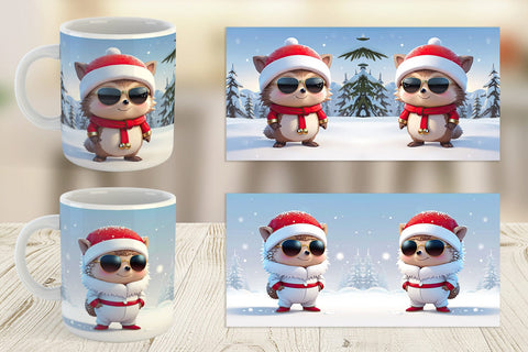 Mug Hedgehog Christmas Sublimation artnoy 