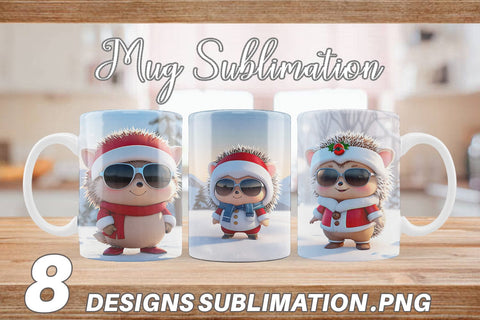 Mug Hedgehog Christmas Sublimation artnoy 