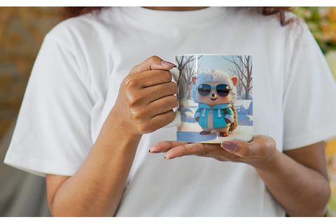 Mug Hedgehog Christmas Sublimation artnoy 