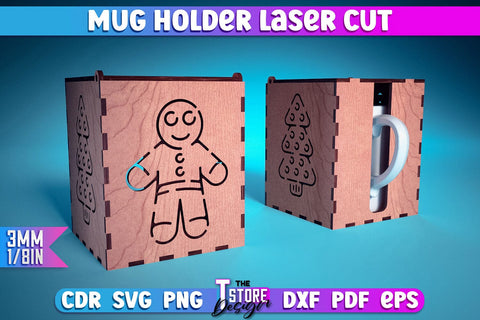 Mug Holder Design | Cup Box Laser Cut Design | CNC Files v.1 SVG The T Store Design 
