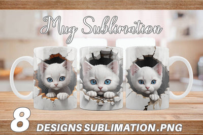 Mug Kitten in Wall Sublimation artnoy 