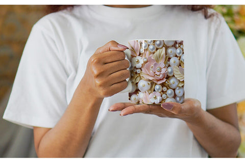 Mug Luxury Flowers Pattern Sublimation artnoy 