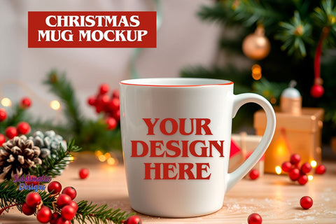 Mug Mockup with Christmas Theme Mock Up Photo Sublimatiz Designs 