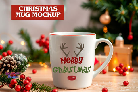 Mug Mockup with Christmas Theme Mock Up Photo Sublimatiz Designs 