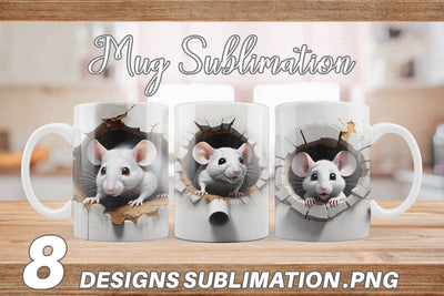 Mug Mouse in Wall Sublimation artnoy 