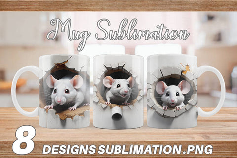 Mug Mouse in Wall Sublimation artnoy 
