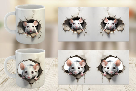 Mug Mouse in Wall Sublimation artnoy 