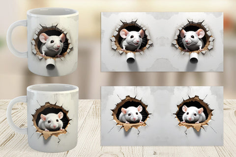 Mug Mouse in Wall Sublimation artnoy 