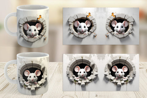 Mug Mouse in Wall Sublimation artnoy 