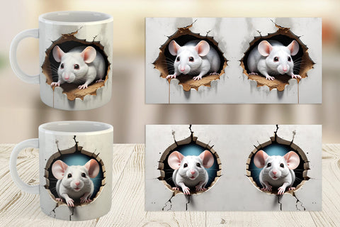 Mug Mouse in Wall Sublimation artnoy 