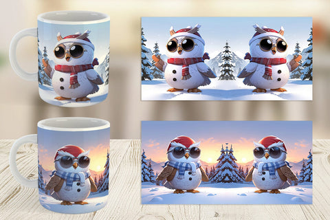 Mug Owl Christmas Sublimation artnoy 
