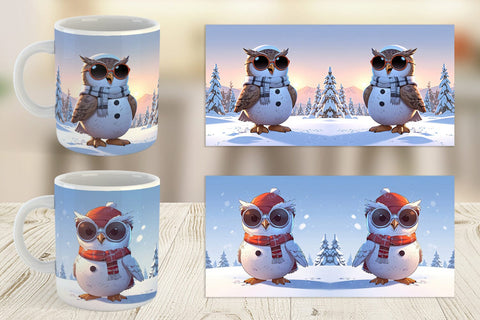 Mug Owl Christmas Sublimation artnoy 