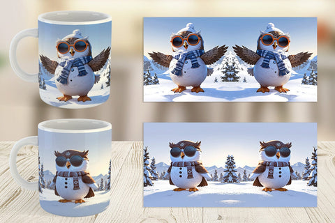 Mug Owl Christmas Sublimation artnoy 