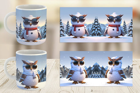 Mug Owl Christmas Sublimation artnoy 