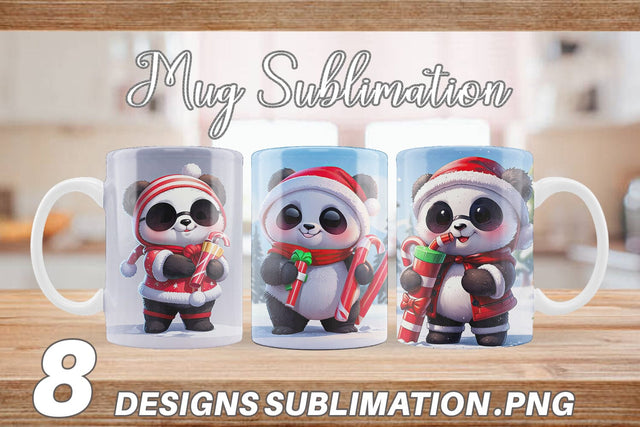Mug Panda Christmas Sublimation artnoy 