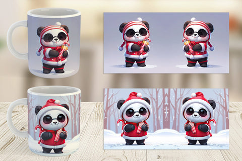 Mug Panda Christmas Sublimation artnoy 