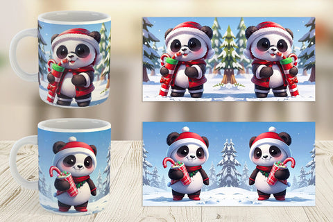 Mug Panda Christmas Sublimation artnoy 