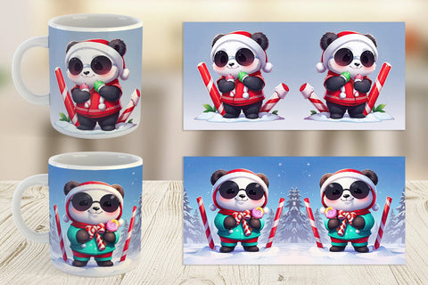 Mug Panda Christmas Sublimation artnoy 