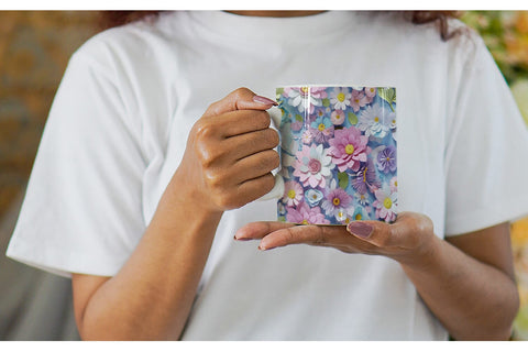 Mug Pastel Flowers Pattern Sublimation artnoy 