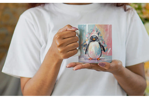 Mug Penguin Christmas Painting Sublimation artnoy 