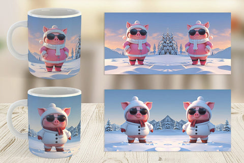 Mug Pig Christmas Sublimation artnoy 