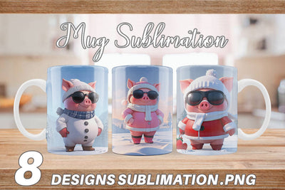 Mug Pig Christmas Sublimation artnoy 