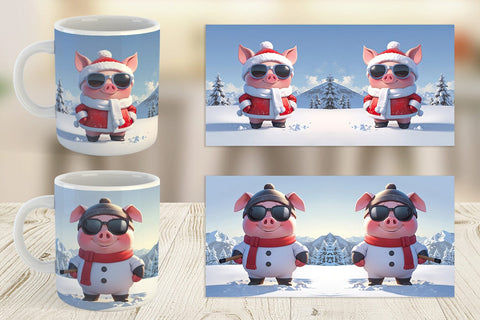 Mug Pig Christmas Sublimation artnoy 