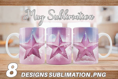 Mug Pink Stars Sublimation artnoy 