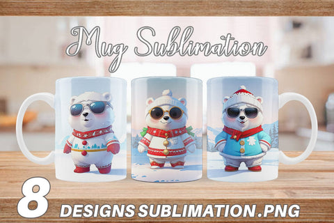 Mug Polar Bear Christmas Sublimation artnoy 