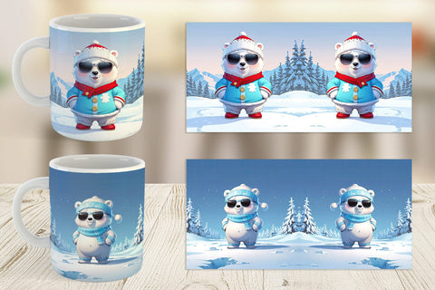 Mug Polar Bear Christmas Sublimation artnoy 