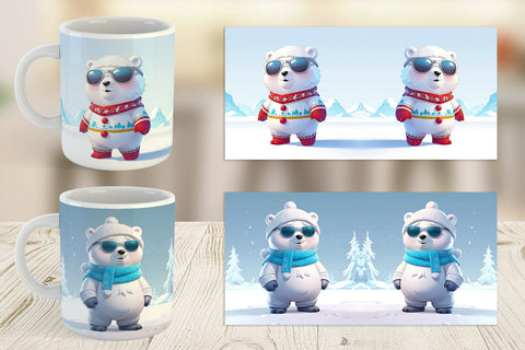 Mug Polar Bear Christmas Sublimation artnoy 