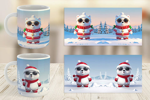 Mug Polar Bear Christmas Sublimation artnoy 