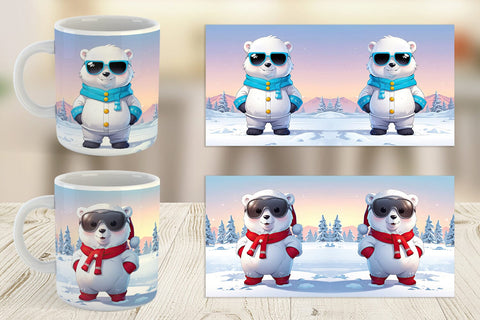 Mug Polar Bear Christmas Sublimation artnoy 