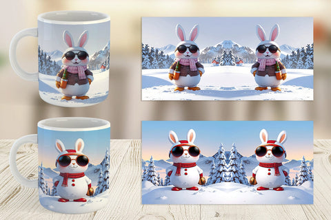 Mug Rabbit Christmas Sublimation artnoy 