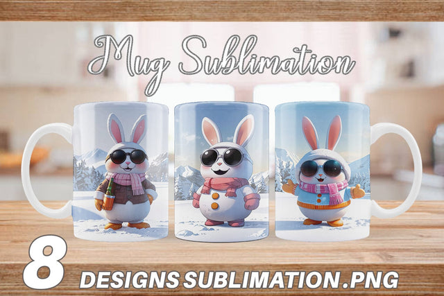 Mug Rabbit Christmas Sublimation artnoy 