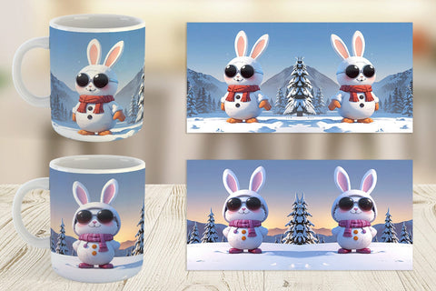 Mug Rabbit Christmas Sublimation artnoy 
