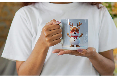 Mug Reindeer Christmas Sublimation artnoy 