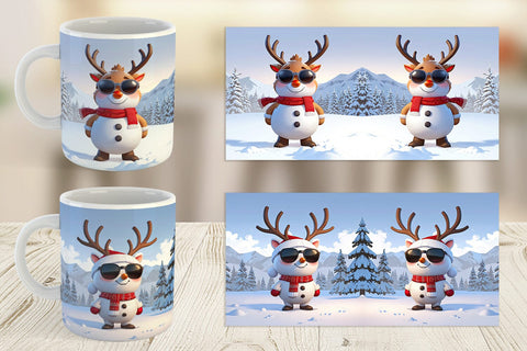 Mug Reindeer Christmas Sublimation artnoy 