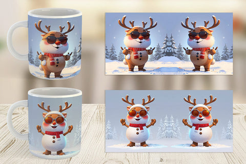Mug Reindeer Christmas Sublimation artnoy 