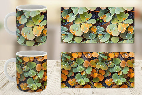 Mug Shamrock Leaves Pattern Sublimation artnoy 