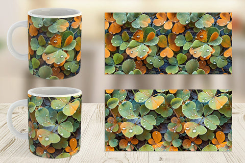 Mug Shamrock Leaves Pattern Sublimation artnoy 