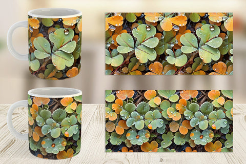 Mug Shamrock Leaves Pattern Sublimation artnoy 