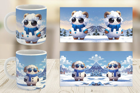 Mug Sheep Christmas Sublimation artnoy 