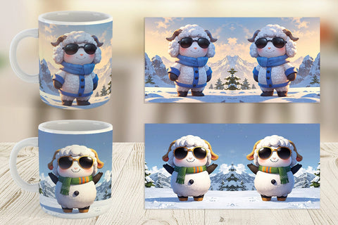 Mug Sheep Christmas Sublimation artnoy 