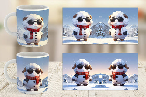 Mug Sheep Christmas Sublimation artnoy 