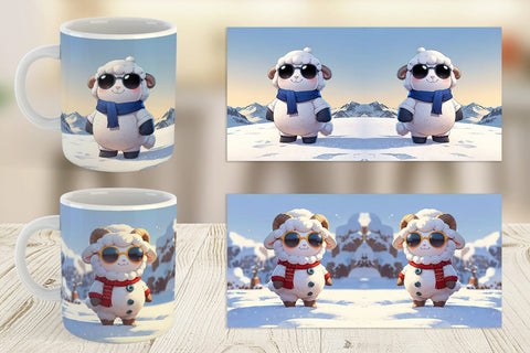 Mug Sheep Christmas Sublimation artnoy 