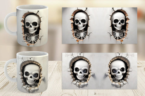 Mug Skeleton in Wall Sublimation artnoy 