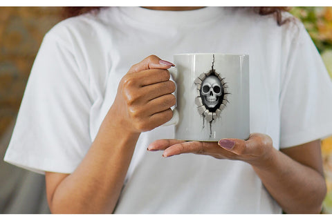 Mug Skeleton in Wall Sublimation artnoy 