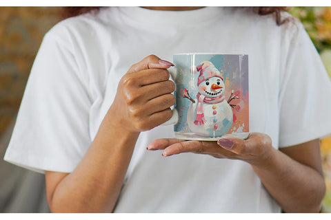 Mug Snowman Painting Sublimation artnoy 