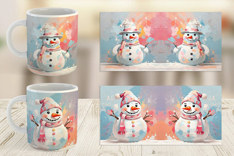 Mug Snowman Painting Sublimation artnoy 